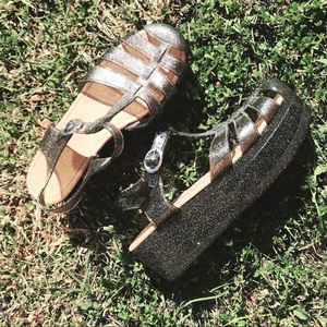 90s vintage styled platform sandals
